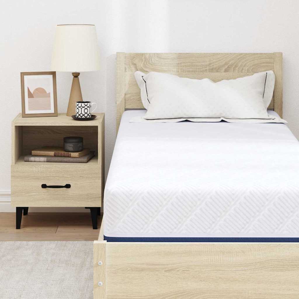 Materasso Bianco e Blu 80 x 200 cm Schiuma Infusa di Gel