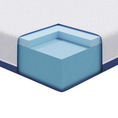 Materasso Bianco e Blu 90 x 190 cm Tessuto Jacquard | homemem39