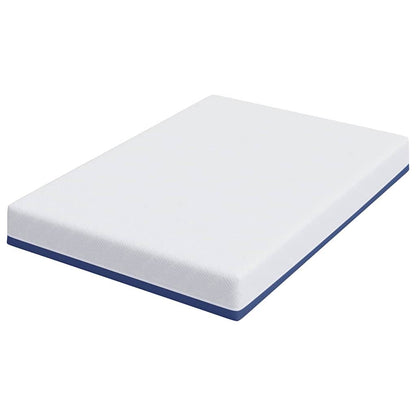 Materasso Bianco e Blu 160 x 200 cm Schiuma Memory in Gel - homemem39