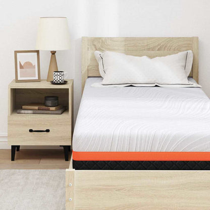 Materasso Bianco e Nero 70 x 200 cm Schiuma Infusa di Gel