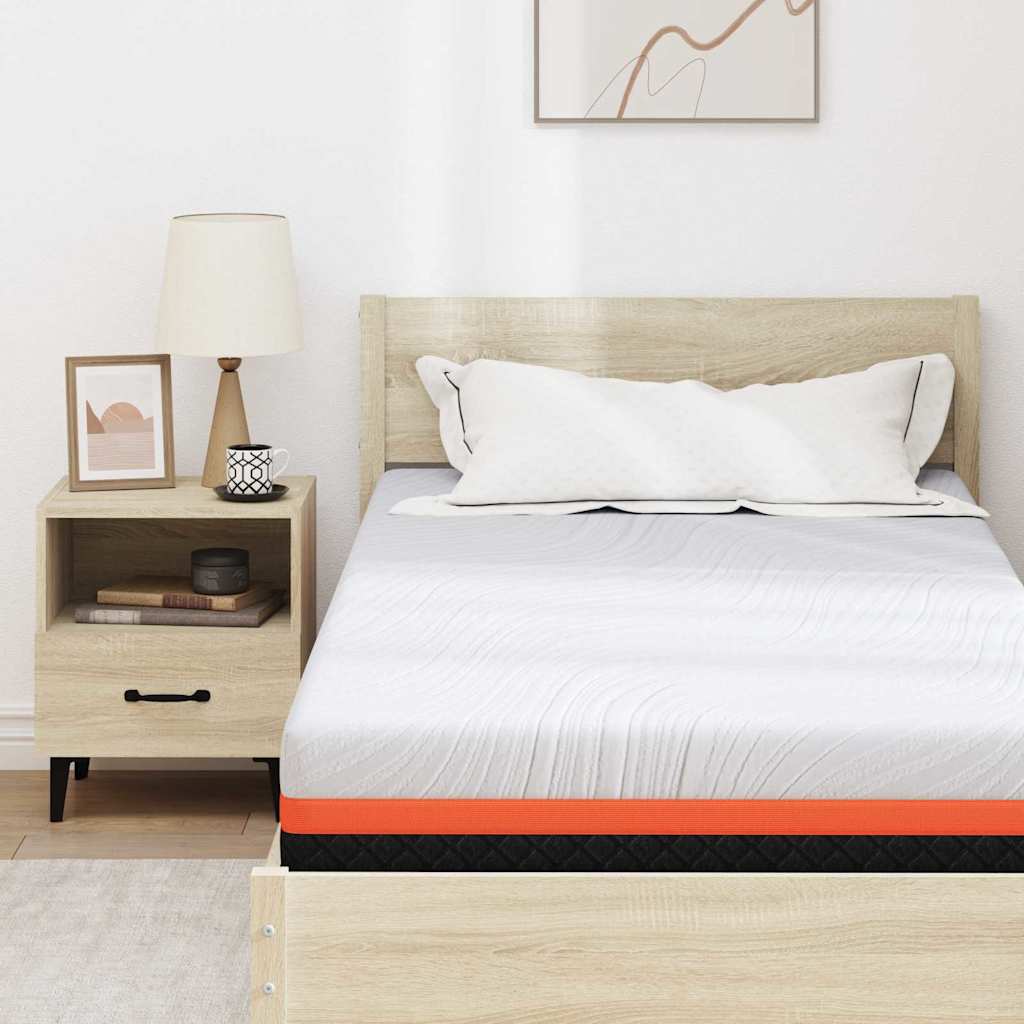 Materasso Bianco e Grigio 100 x 200 cm Schiuma Memory in Gel - homemem39