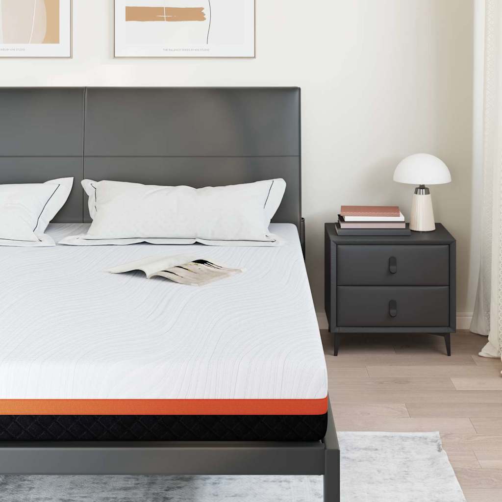 Materasso Bianco e Grigio 180 x 200 cm Schiuma Memory in Gel - homemem39