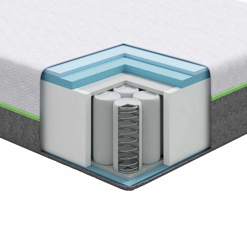 Materasso Bianco e Grigio 80 x 200 cm Molle Insacchettate