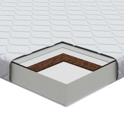 Materasso con Strato di Cocco Bianco 200 x 80 cm Schiuma PU - homemem39