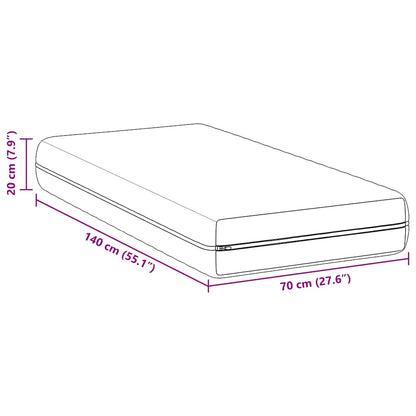Materasso Bianco 70 x 140 cm Molle Insacchettate