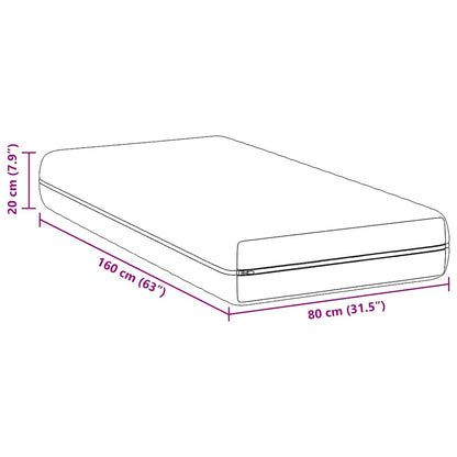 Materasso con Strato di Cocco Bianco 80 x 160 cm - homemem39