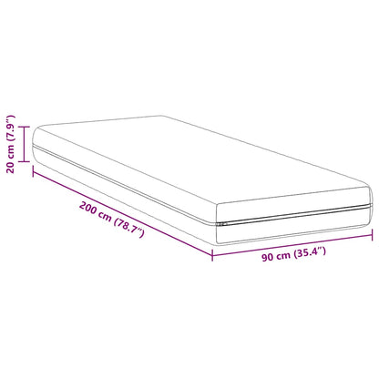 Materasso Bianco 90 x 200 cm Molle Insacchettate | homemem39