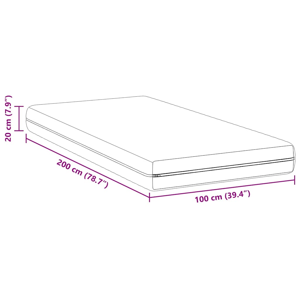 Materasso Bianco 100 x 200 cm Molle Insacchettate | homemem39