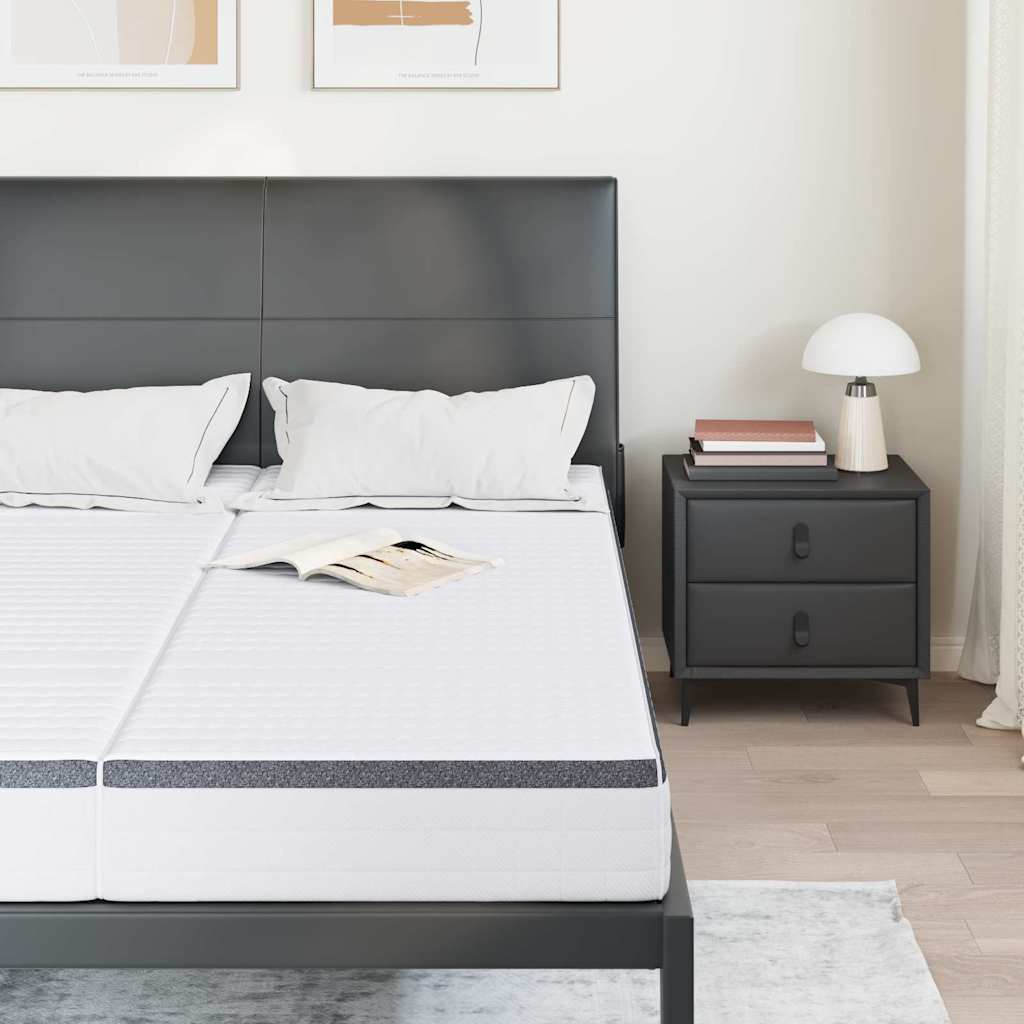 Materasso 2 pcs Bianco e Grigio 80 x 200 cm Molla Bonell - homemem39