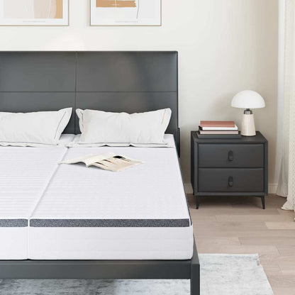 Materasso 2 pcs Bianco e Grigio 80 x 200 cm Molla Bonell - homemem39