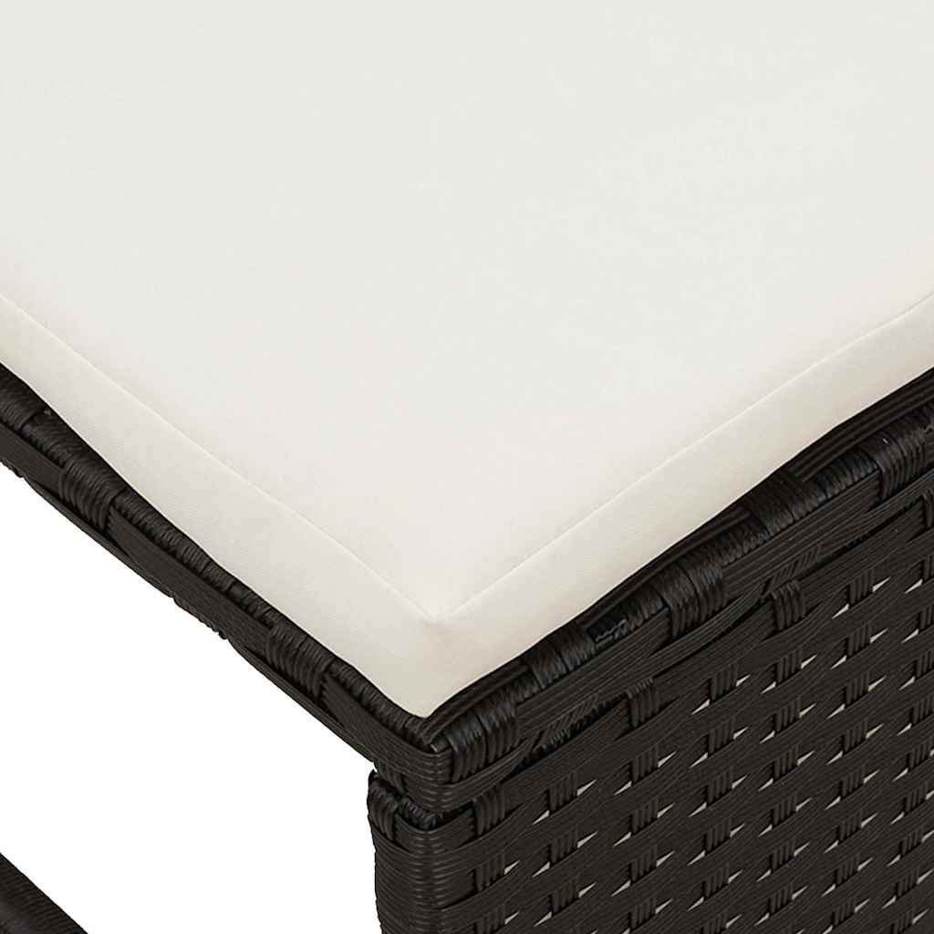 Set Divano da Giardino 6 pcs Nero e Crema polyrattan