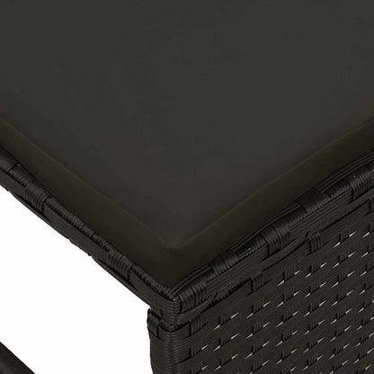 Set Divano da Giardino con cuscino 6 pcs Nero polyrattan