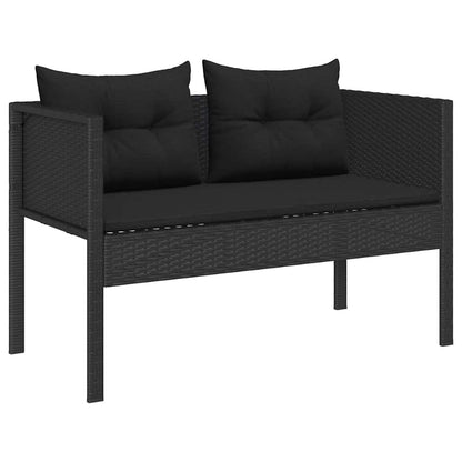 Set Divano da Giardino con cuscino 6 pcs Nero polyrattan