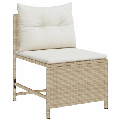 Set Divano da Giardino 6 pcs Beige e Crema polyrattan
