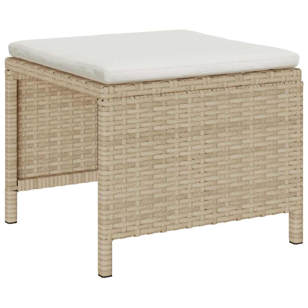Set Divano da Giardino 6 pcs Beige e Crema polyrattan