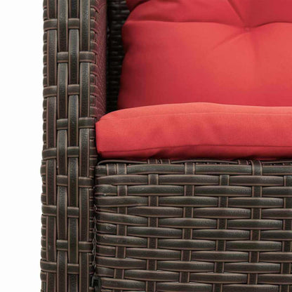 Set Divano da Giardino 6 pcs Marrone e Rosso polyrattan | homemem39