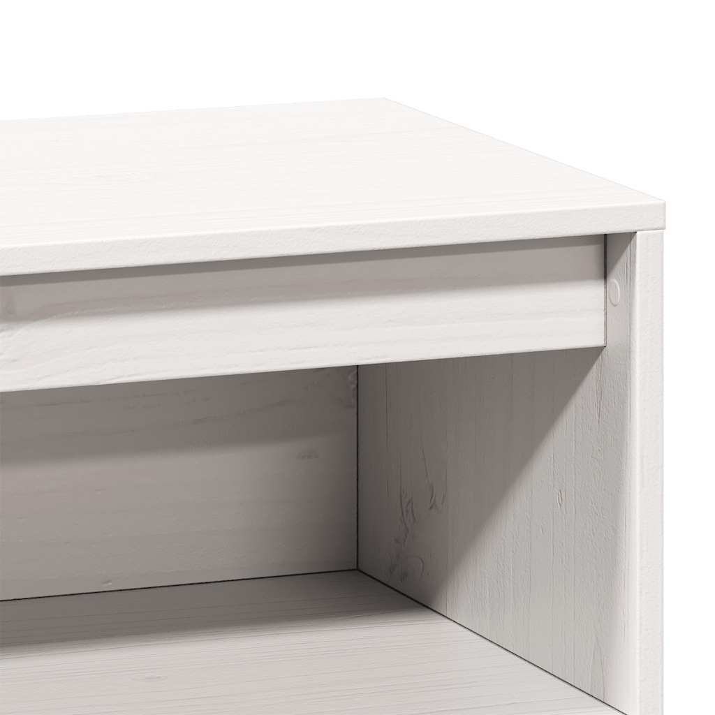 Credenza Bianca 89x34x116,5 cm in Legno Massello di Pino - homemem39