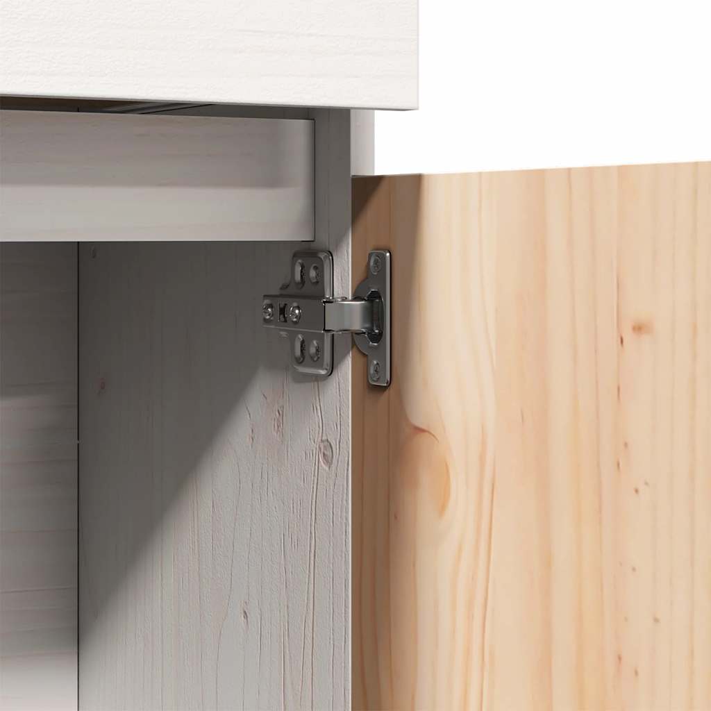 Credenza Bianca 89x34x116,5 cm in Legno Massello di Pino - homemem39