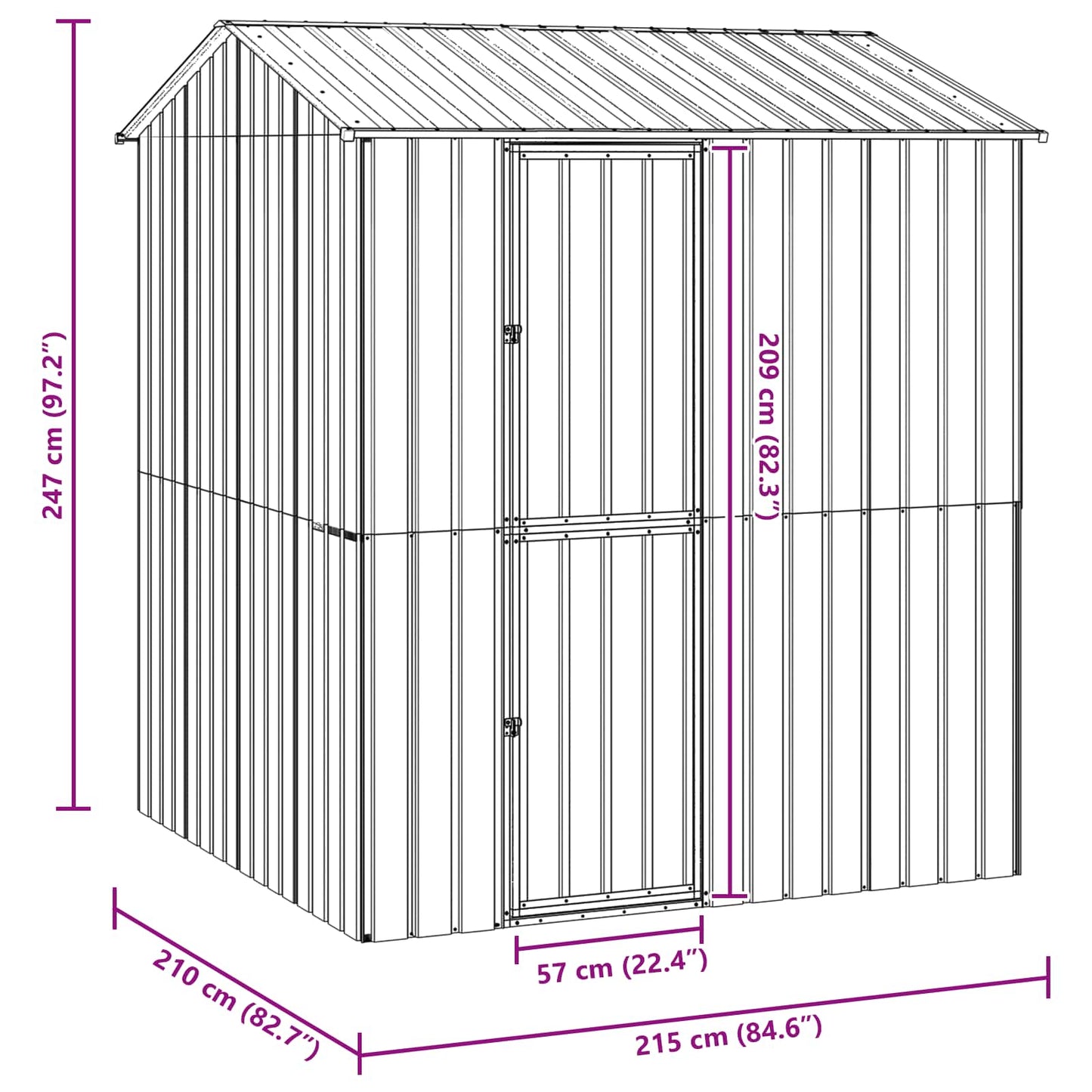 Gabbia per uccelli Antracite 215 x 210 x 247 cm Acciaio zincato | homemem39