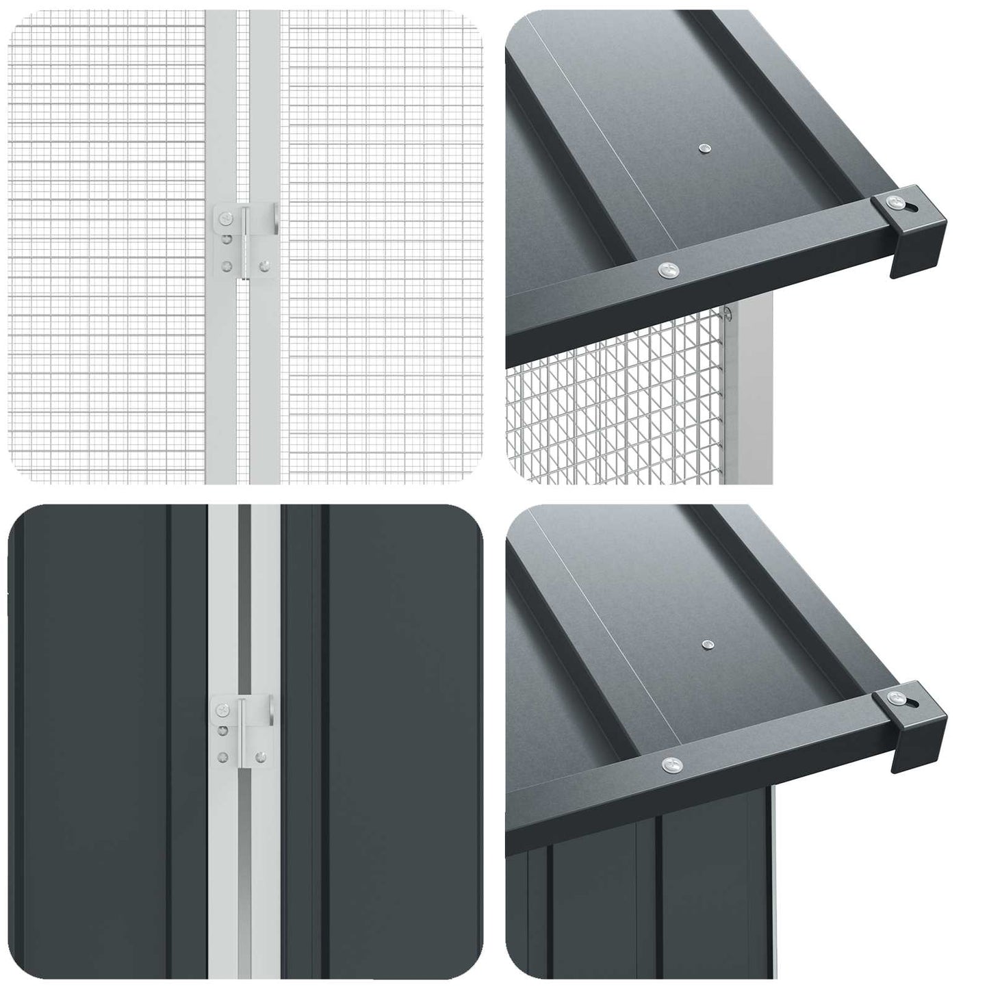 Gabbia per uccelli Antracite 645 x 208 x 247 cm Acciaio zincato | homemem39