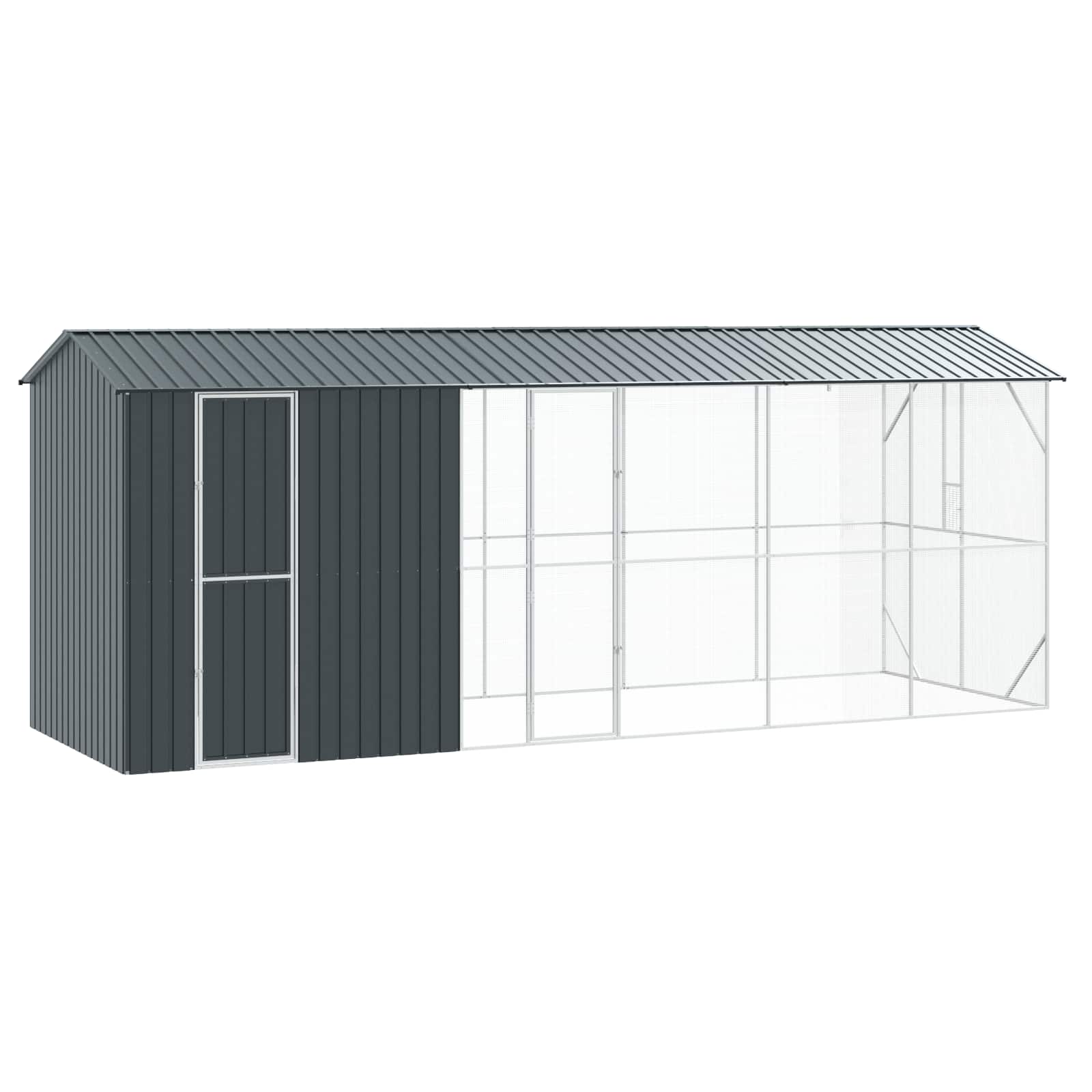 Gabbia per uccelli Antracite 645 x 208 x 247 cm Acciaio zincato | homemem39