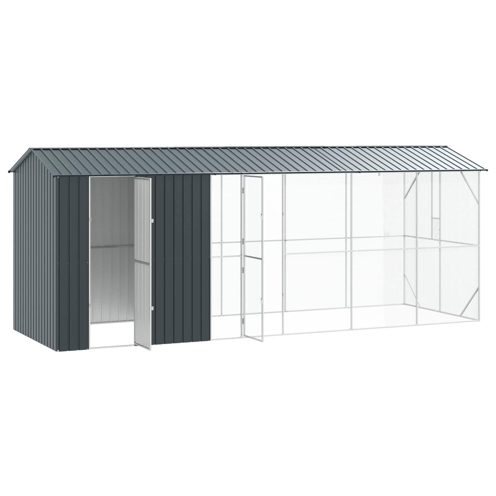 Gabbia per uccelli Antracite 645 x 208 x 247 cm Acciaio zincato | homemem39
