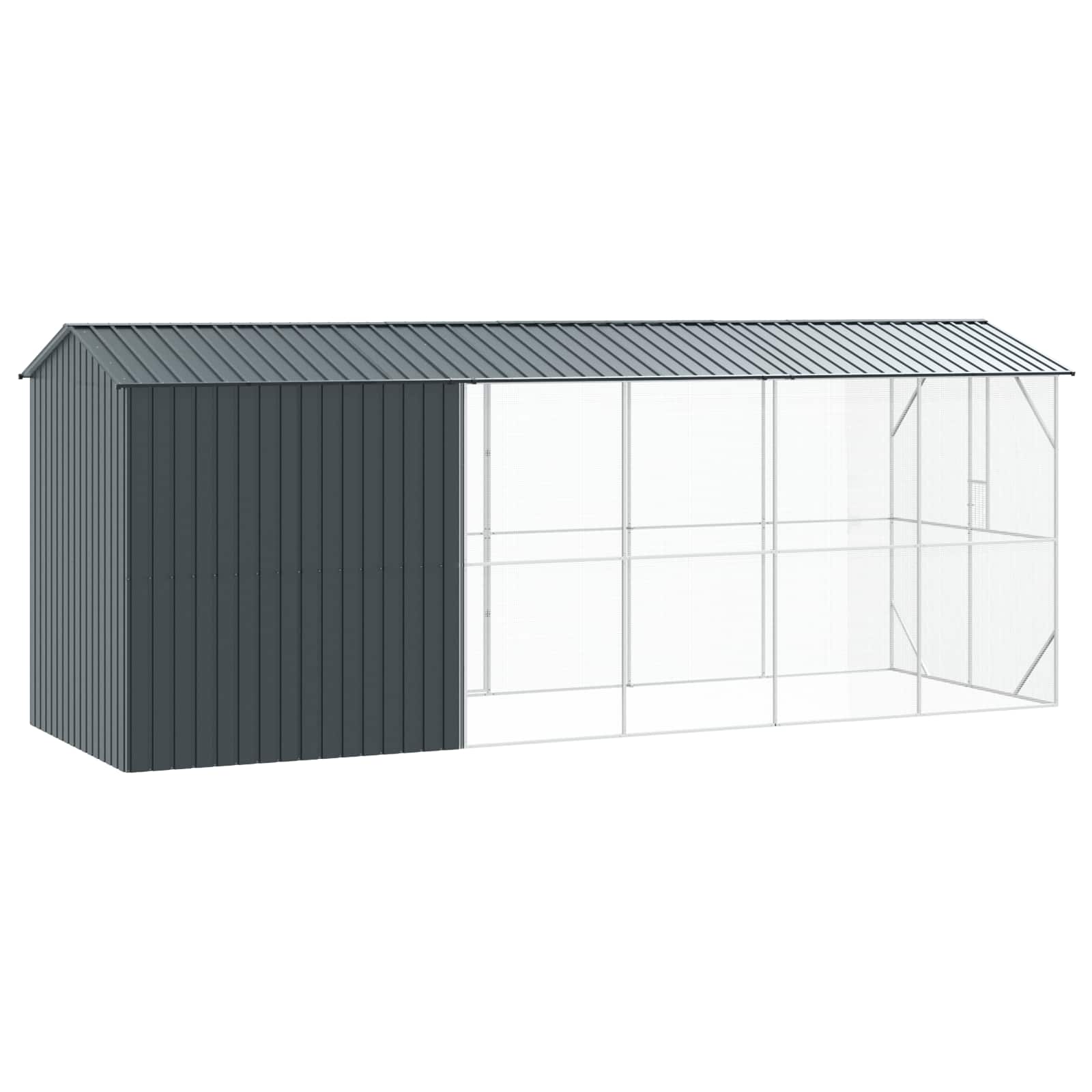 Gabbia per uccelli Antracite 645 x 208 x 247 cm Acciaio zincato | homemem39