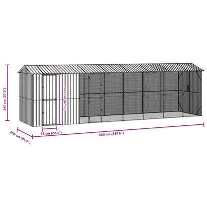 Gabbia per uccelli Antracite 860 x 208 x 247 cm Acciaio zincato | homemem39