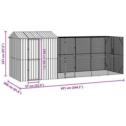 Gabbia per uccelli Antracite 621 x 208 x 247 cm Acciaio zincato | homemem39