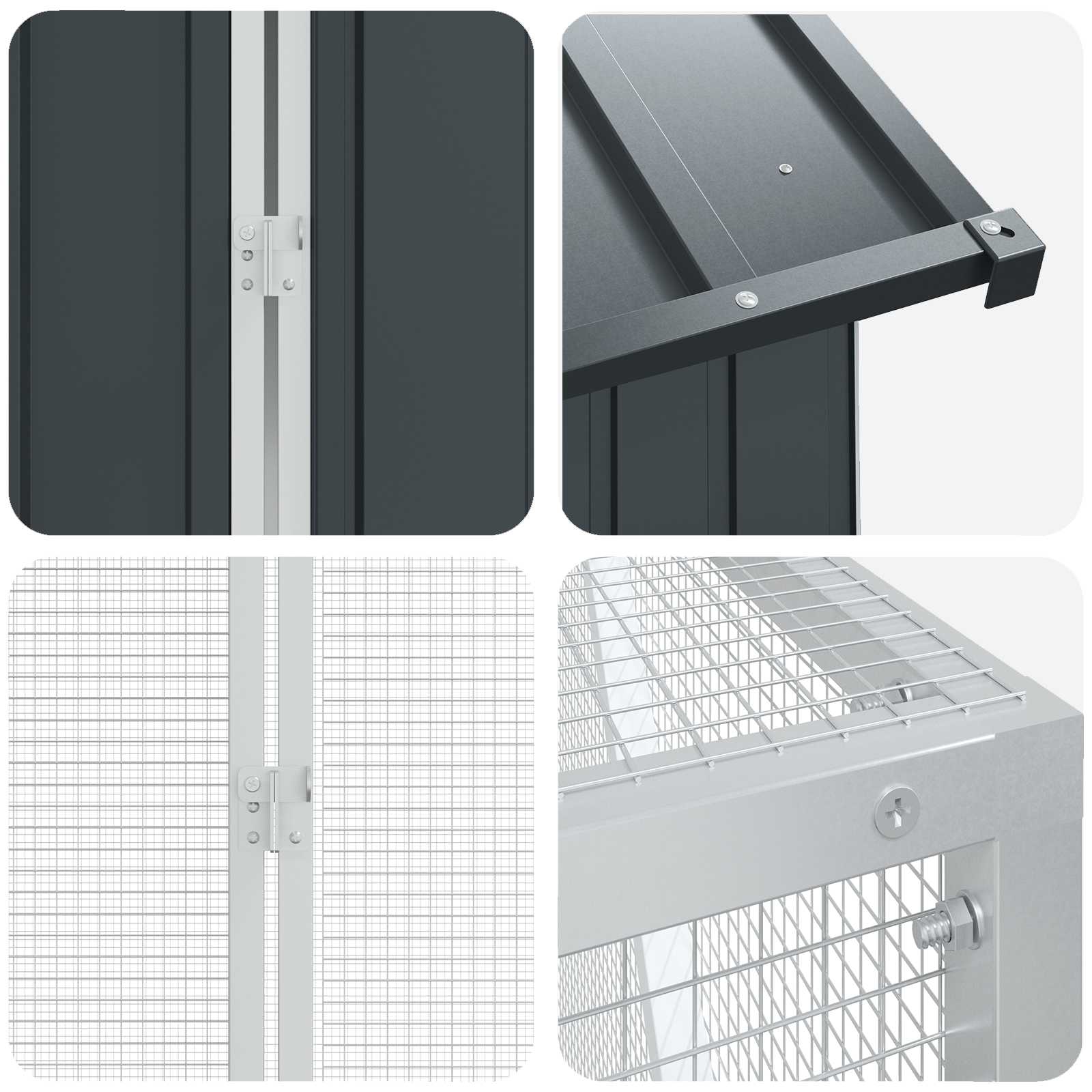 Gabbia per uccelli Antracite 824 x 208 x 247 cm Acciaio zincato | homemem39
