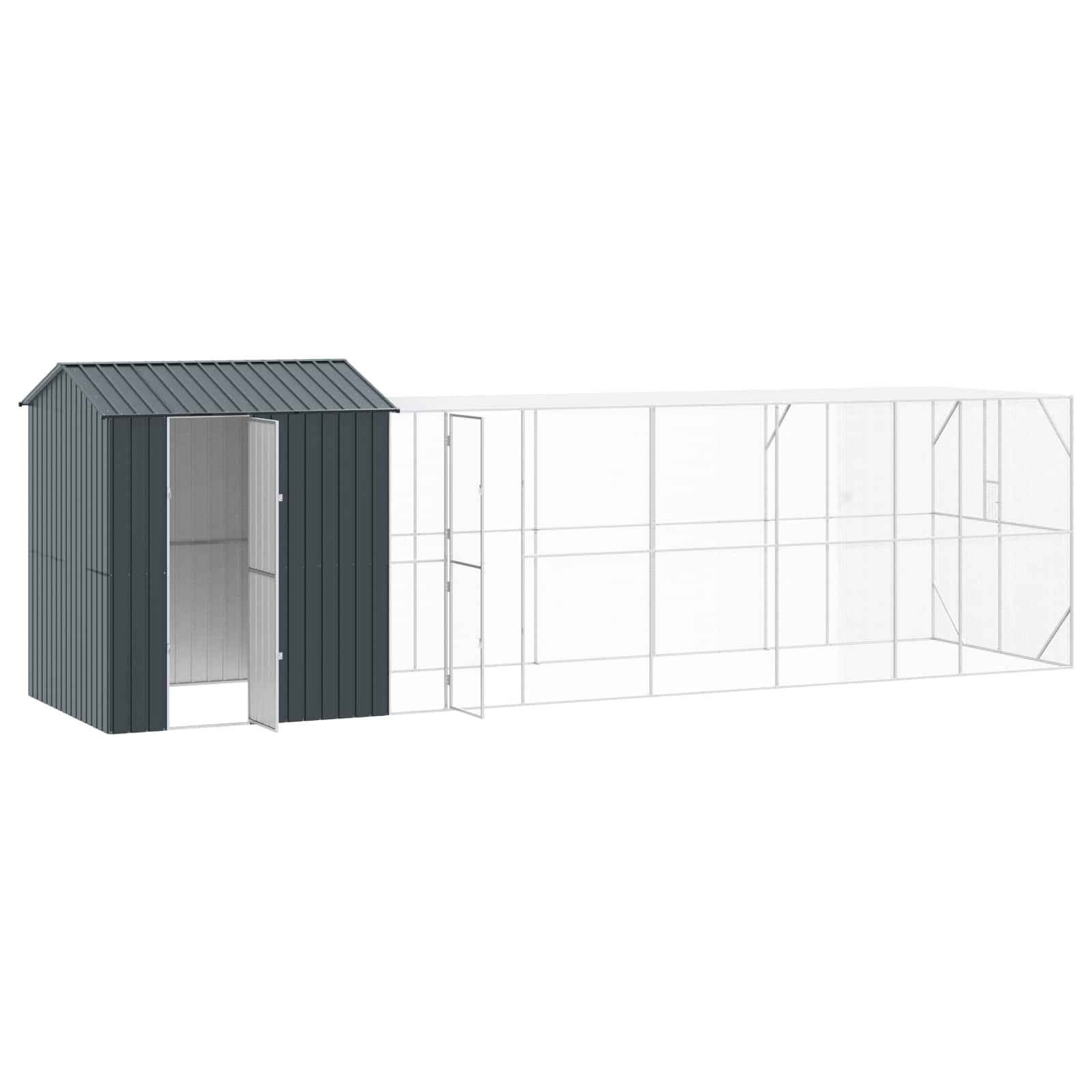 Gabbia per uccelli Antracite 824 x 208 x 247 cm Acciaio zincato | homemem39