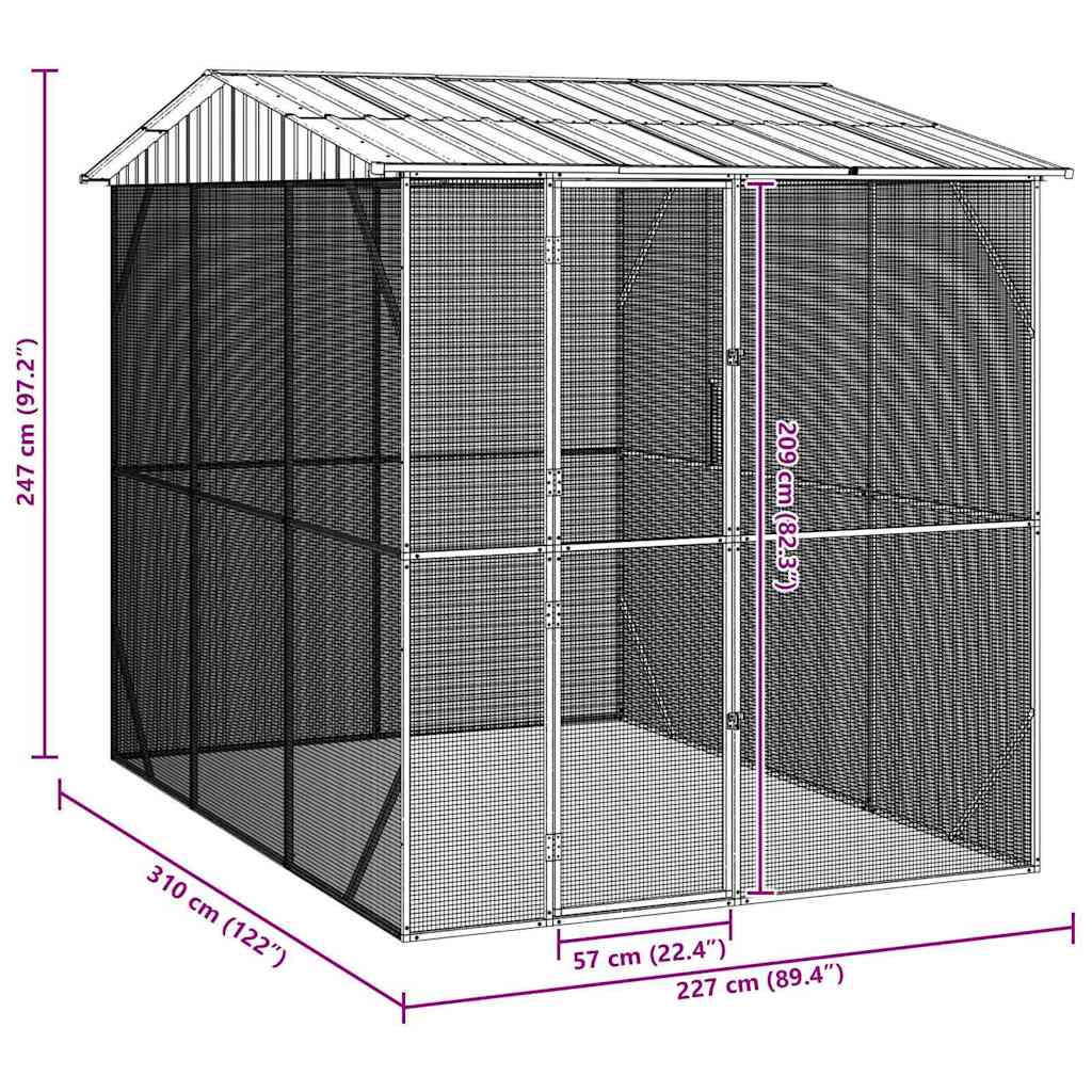 Gabbia per uccelli Antracite 227 x 310 x 247 cm Acciaio zincato | homemem39