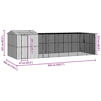 Gabbia per uccelli Antracite 845 x 304 x 247 cm Acciaio zincato | homemem39