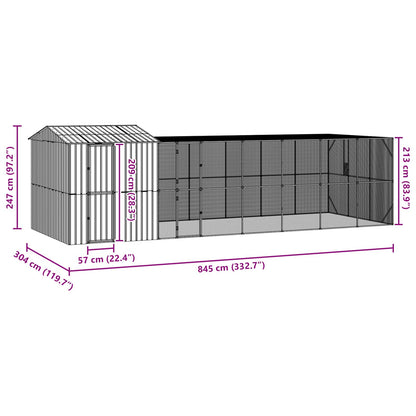 Gabbia per uccelli Antracite 845 x 304 x 247 cm Acciaio zincato | homemem39