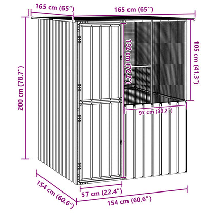 Gabbia per uccelli Antracite 165 x 165 x 200 cm Acciaio zincato | homemem39