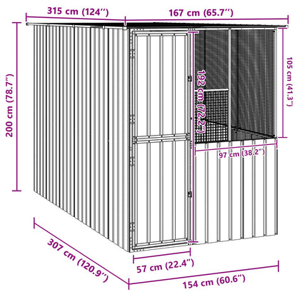 Gabbia per uccelli Antracite 165 x 318 x 200 cm Acciaio zincato | homemem39