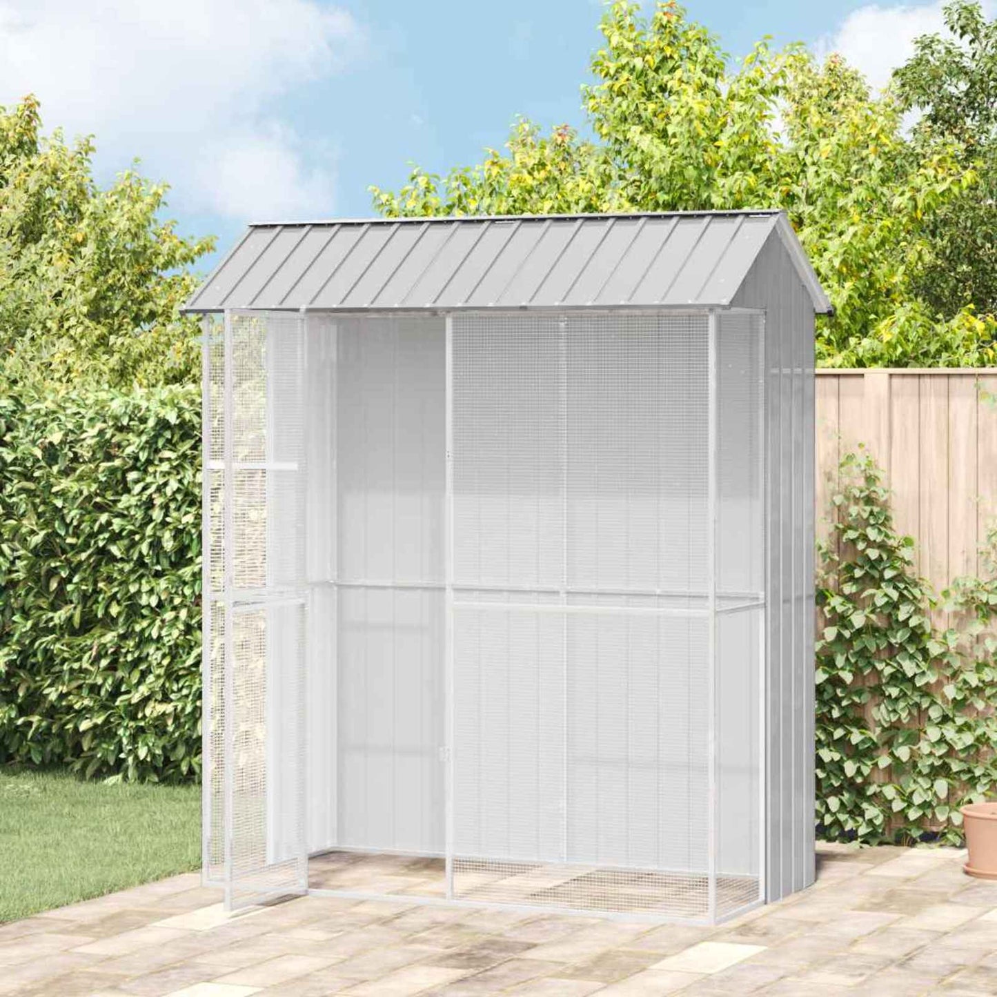 Gabbia per uccelli Grigio 215 x 110 x 247 cm Acciaio zincato | homemem39