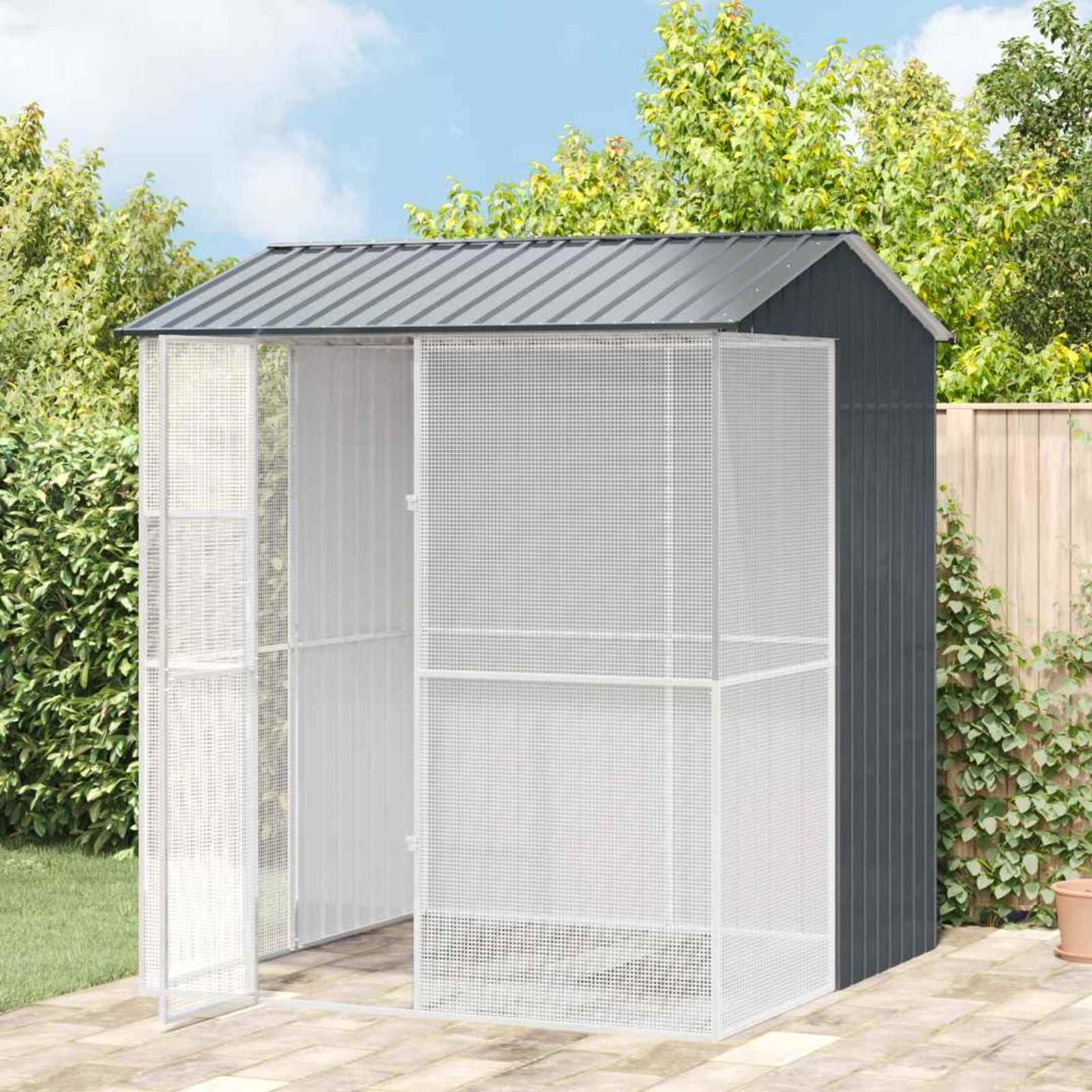 Gabbia per uccelli Antracite 215 x 210 x 247 cm Acciaio zincato | homemem39