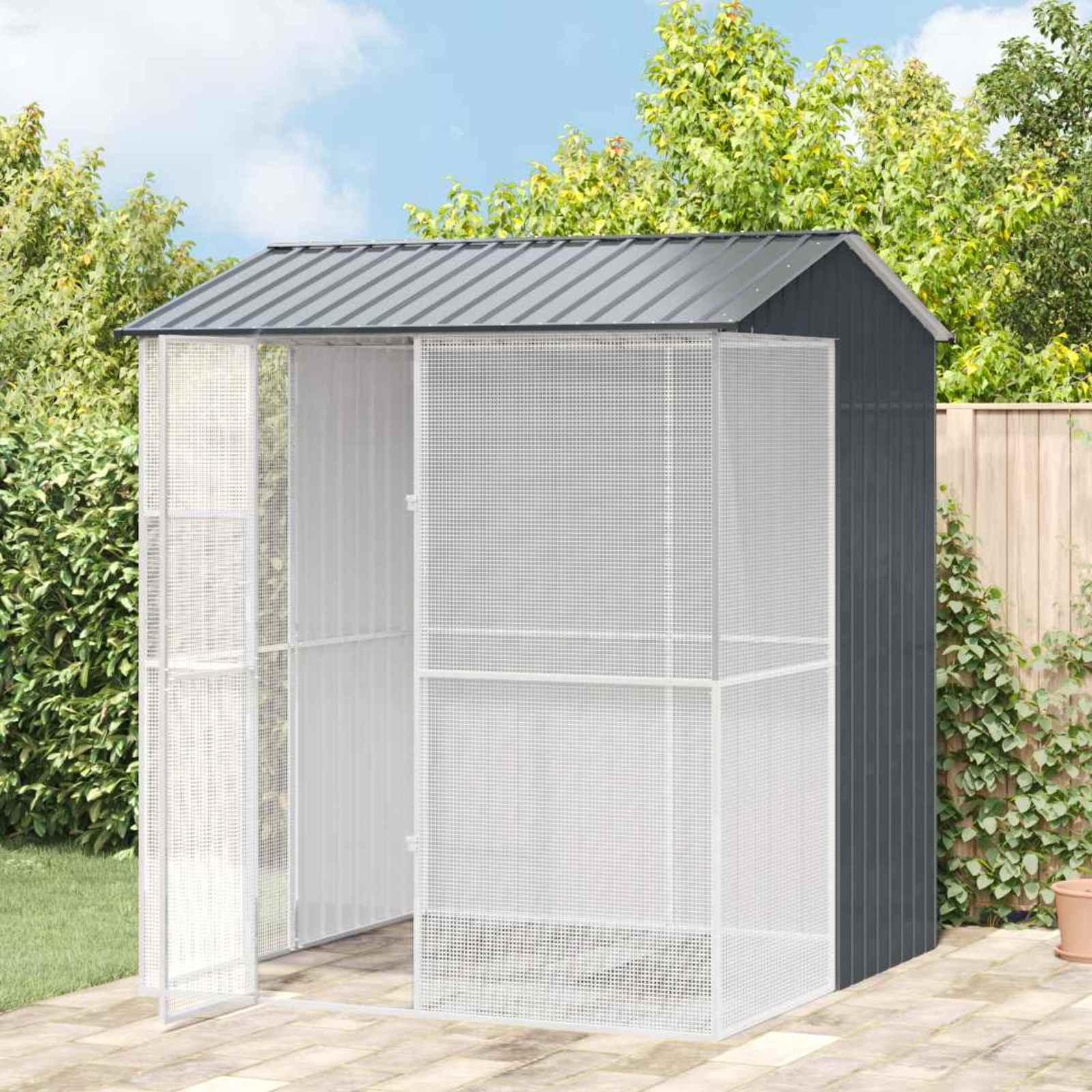 Gabbia per uccelli Antracite 215 x 210 x 247 cm Acciaio zincato | homemem39