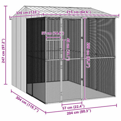 Gabbia per uccelli Antracite 215 x 310 x 247 cm Acciaio zincato | homemem39