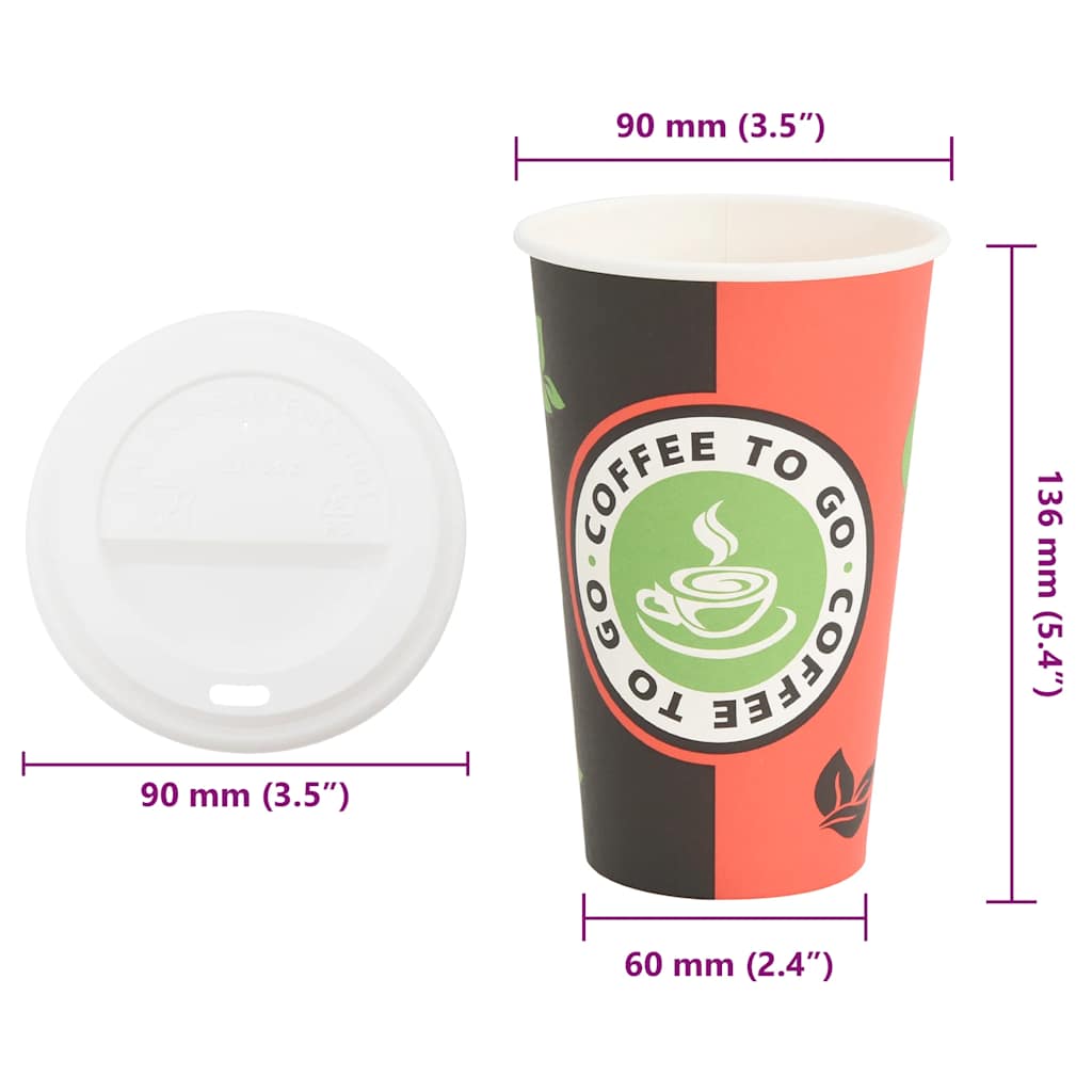 Tazze da Caffè in Carta con Coperchi 1000 pz 16oz 400 ml | homemem39