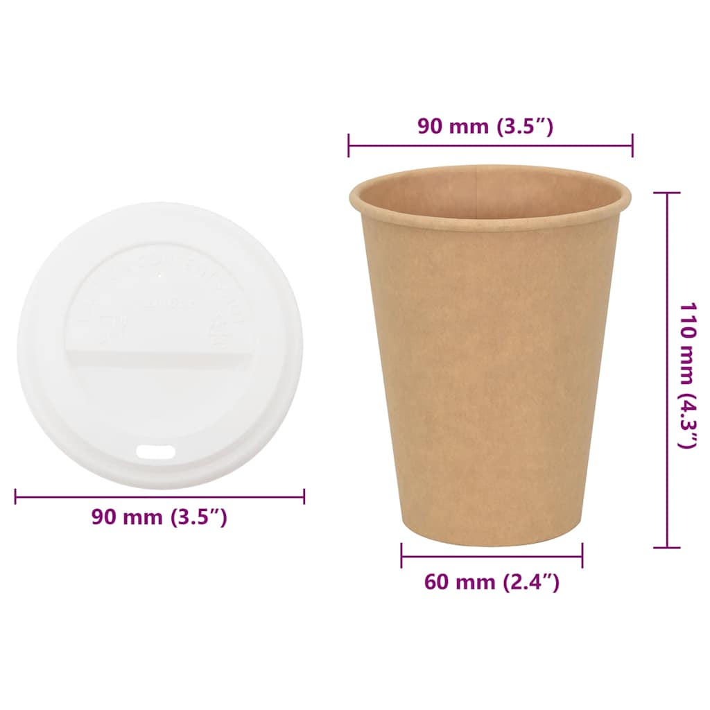 Tazze da Caffè in Carta con Coperchi 1000 pz 12oz 300 ml | homemem39