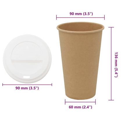 Tazze da Caffè in Carta con Coperchi 1000 pz 16oz 400 ml | homemem39