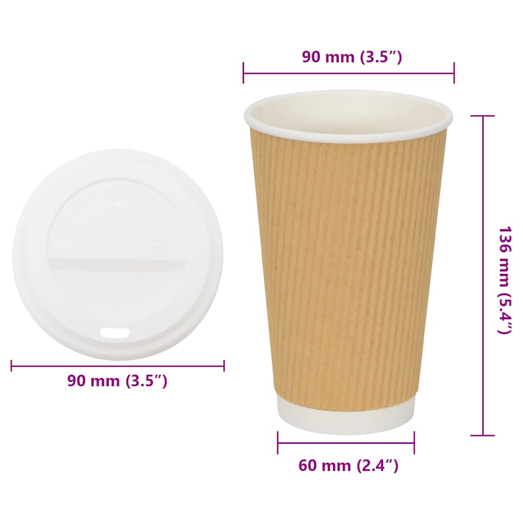 Tazze da Caffè in Carta con Coperchi 1000 pz 16oz 400 ml | homemem39