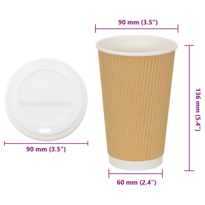 Tazze da Caffè in Carta con Coperchi 1000 pz 16oz 400 ml | homemem39