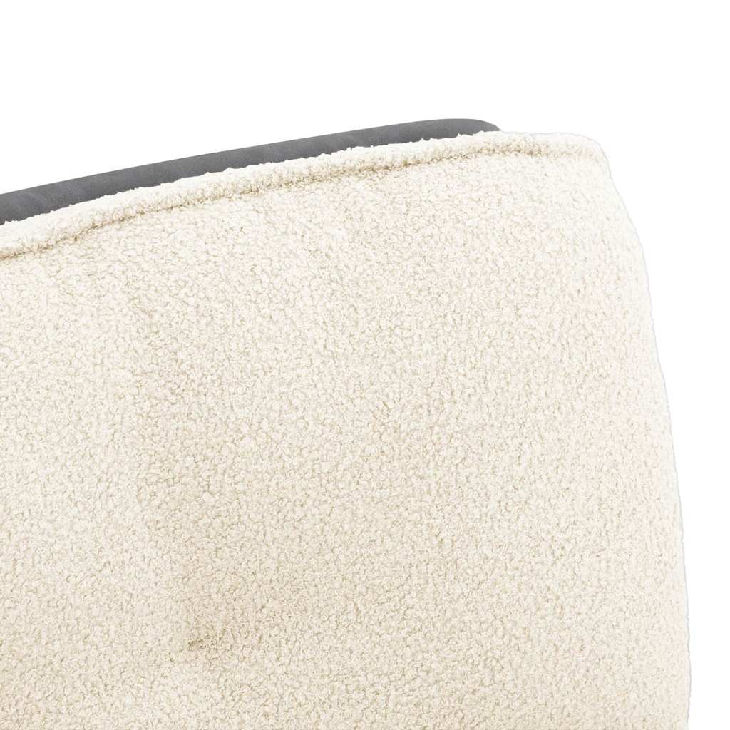 Sedia da Ufficio Girevole in Tessuto Riccio Crema Effetto Lana - homemem39