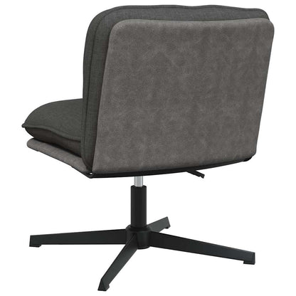 Sedia da Ufficio Girevole Grigio Scuro in Tessuto
