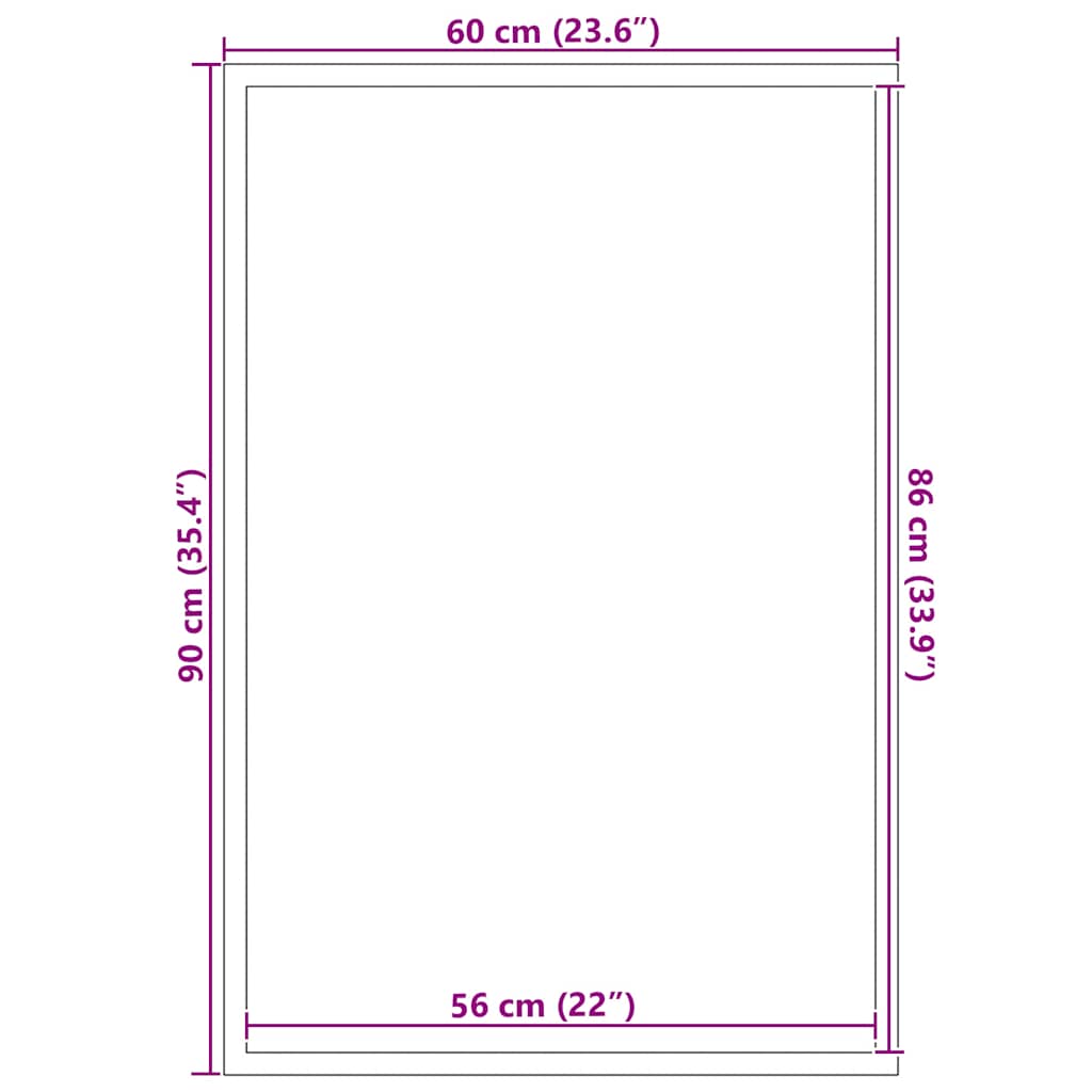 Zerbino Antracite 60x90 cm