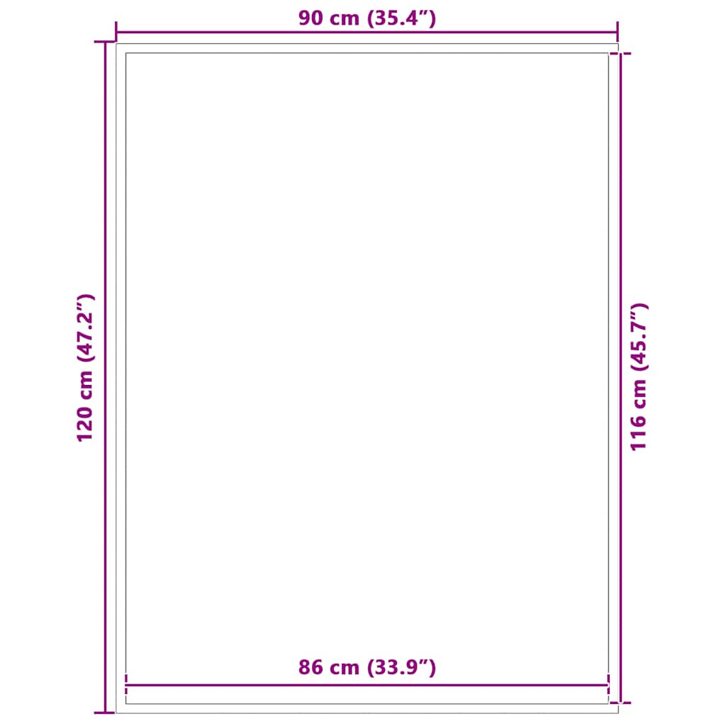 Zerbino Antracite 90x120 cm