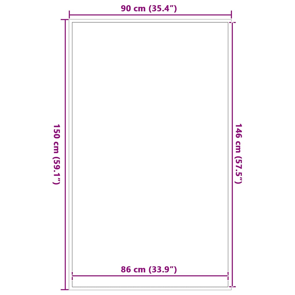 Zerbino Antracite 90x150 cm